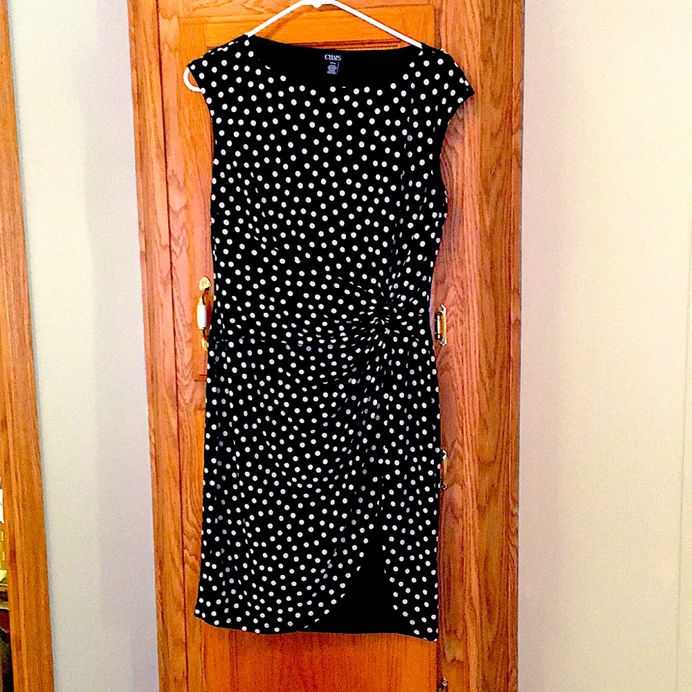 Sleeveless pullover navy blue with pink dots